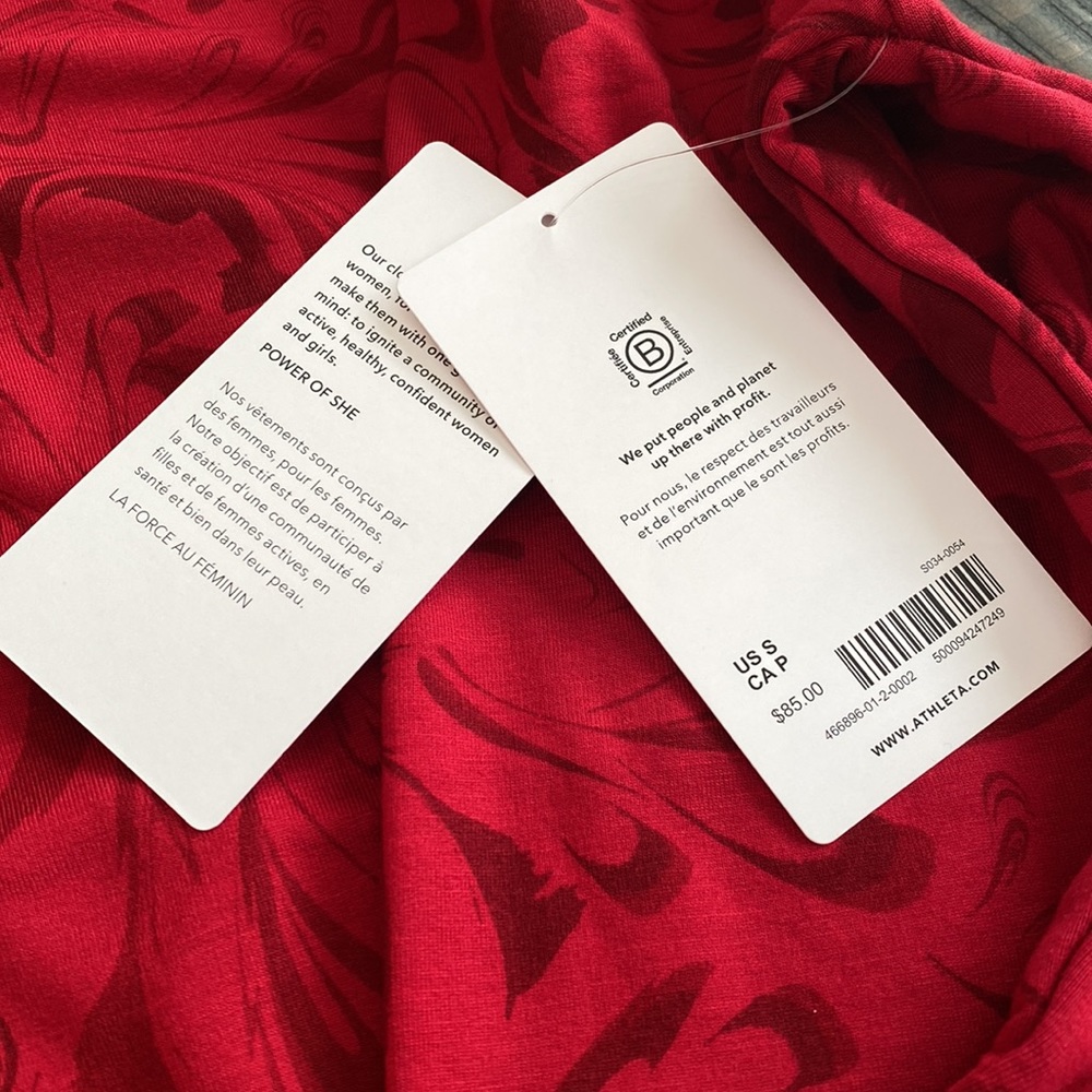 🔥NWT Red Athleta Luxe V-Neck Sweatshirt! - Picture 8 of 8